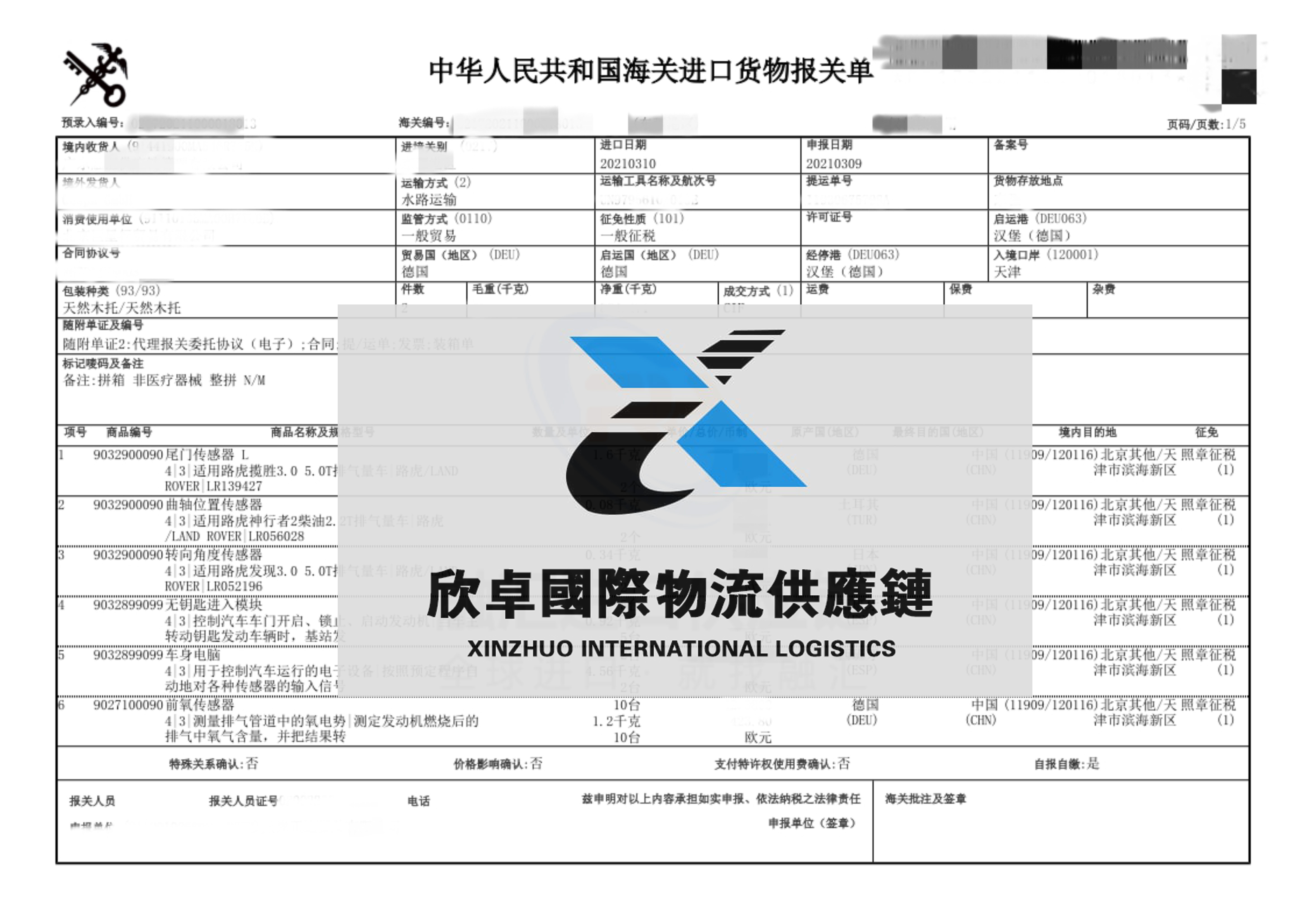 进口报关就找欣卓供应链