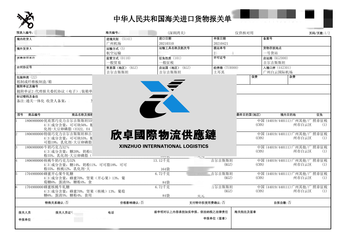 进口报关就找欣卓供应链